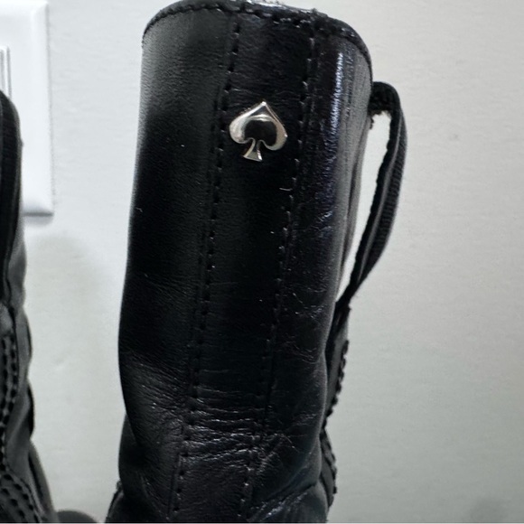 KATE SPADE Baise Pull-On Black Calf Leather Boot 4" Stacked Heel Size 8.5 - Picture 5 of 16